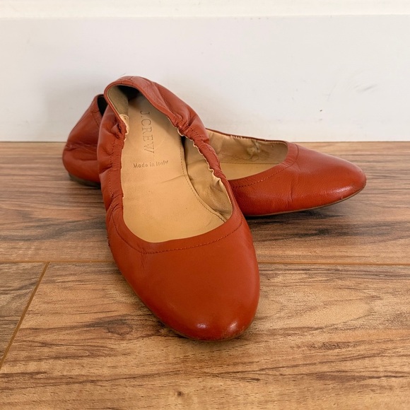 J. Crew Shoes - J. Crew Italian Leather Cognac Brown Everyday Ballet Flats Size 7